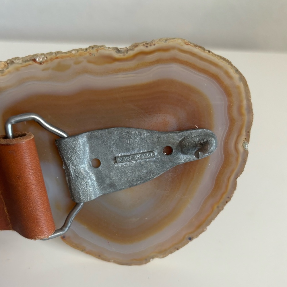 MICHAEL STARS AGATE BUCKLE REAL LEATHER BELT S - Picture 5 of 5